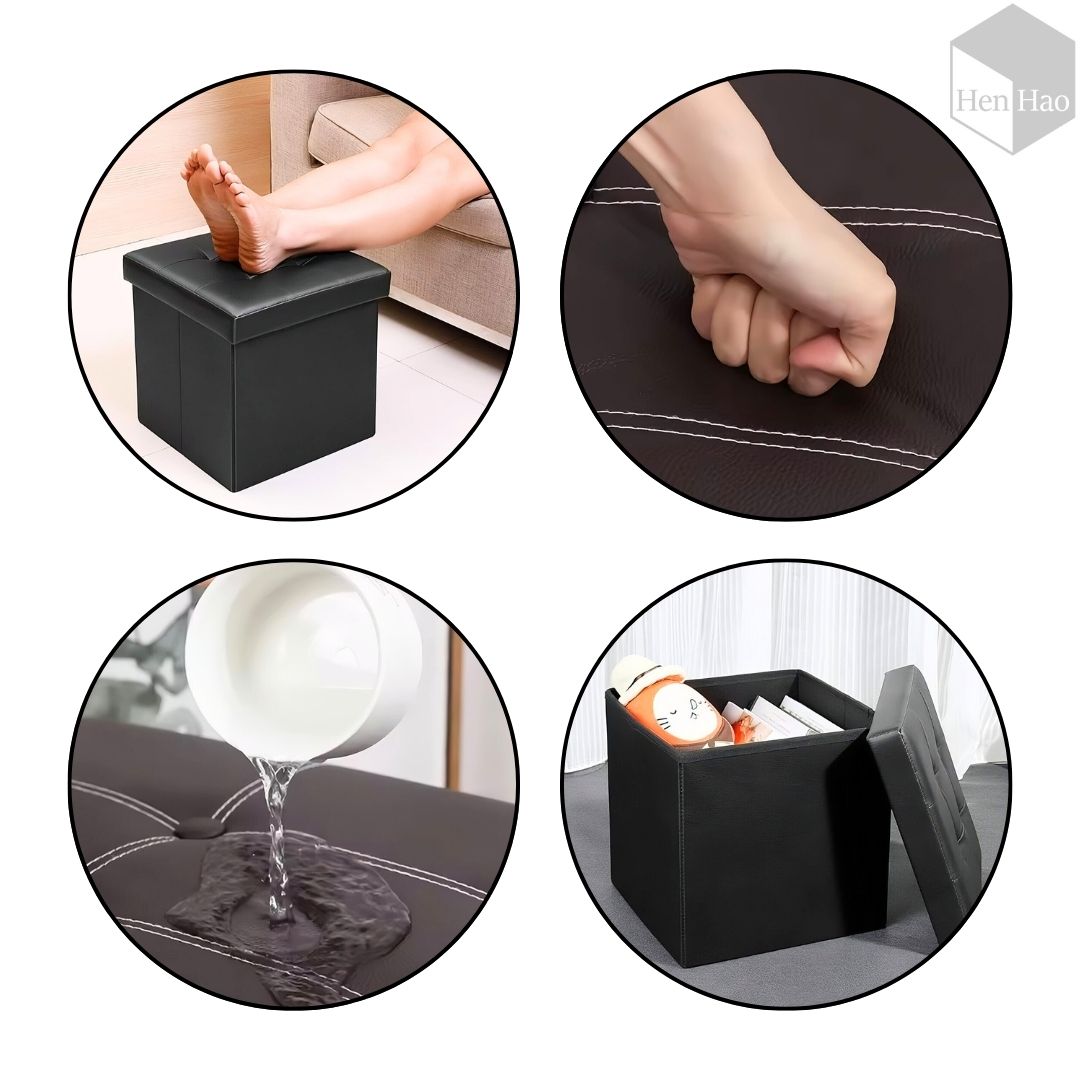 Taburete Puff de Almacenamiento Plegable 55L