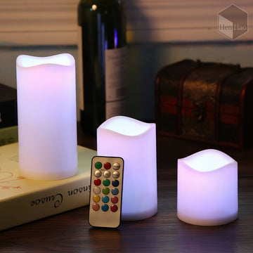 Set de 3 Velas LED Decorativas con Control Remoto