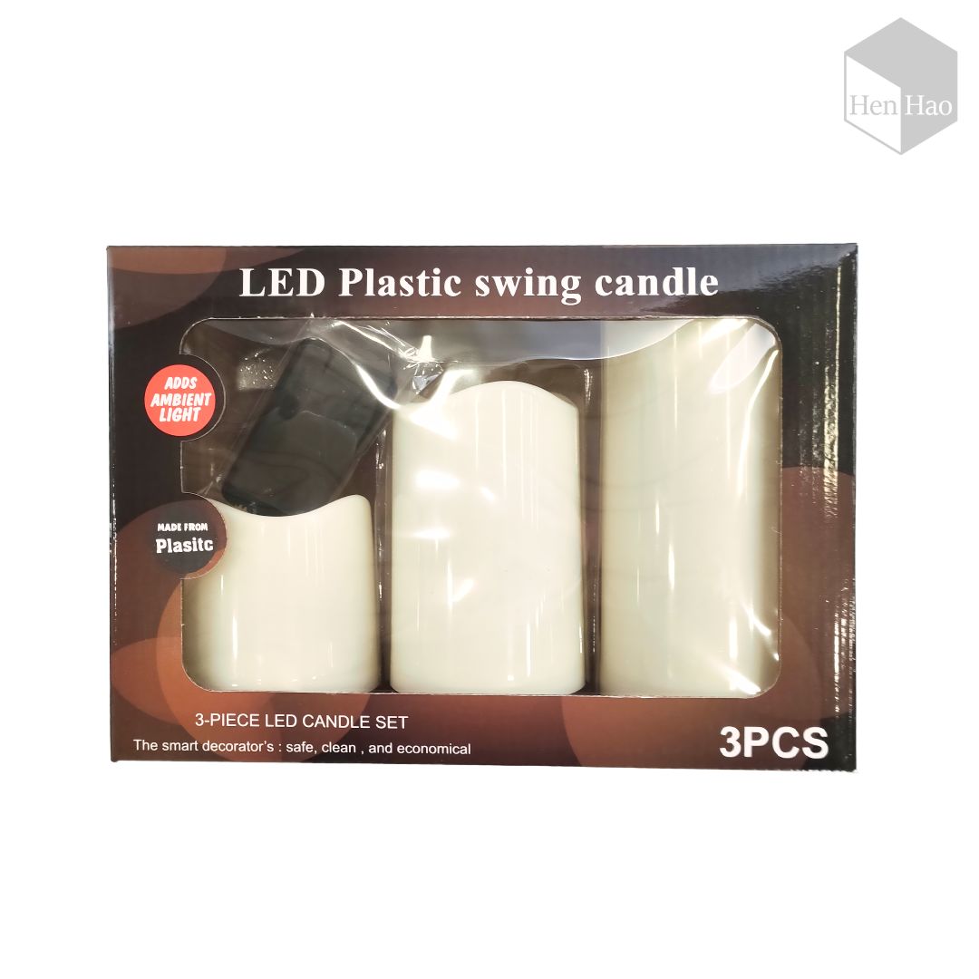 Set de 3 Velas LED Decorativas con Control Remoto