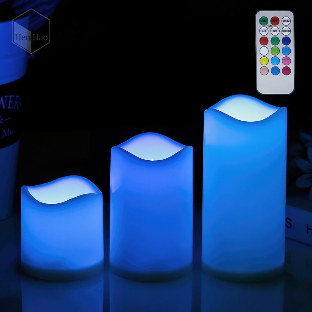 Set de 3 Velas LED Decorativas con Control Remoto