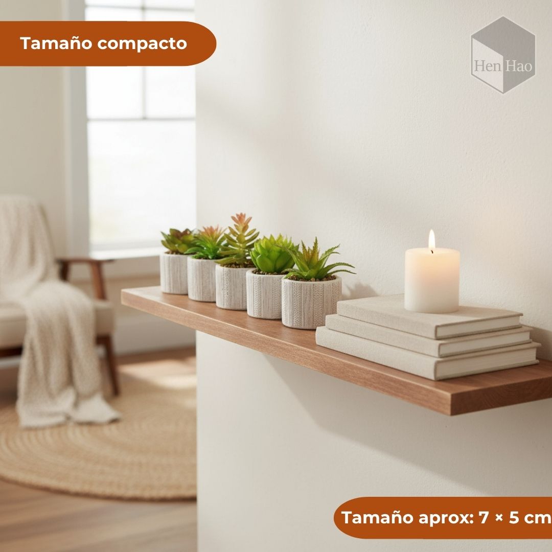 6 Mini maceta de cemento con suculenta artificial