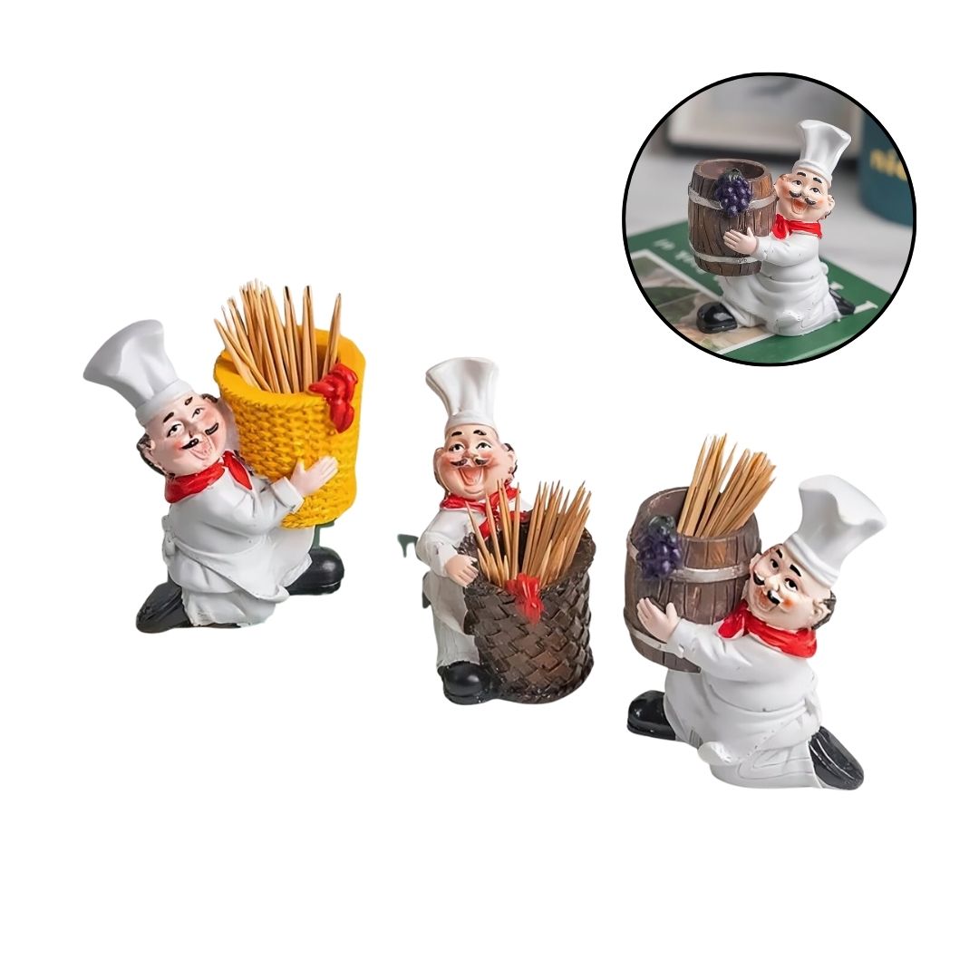 Set de 2 unidades decoración porta-palillos de chef