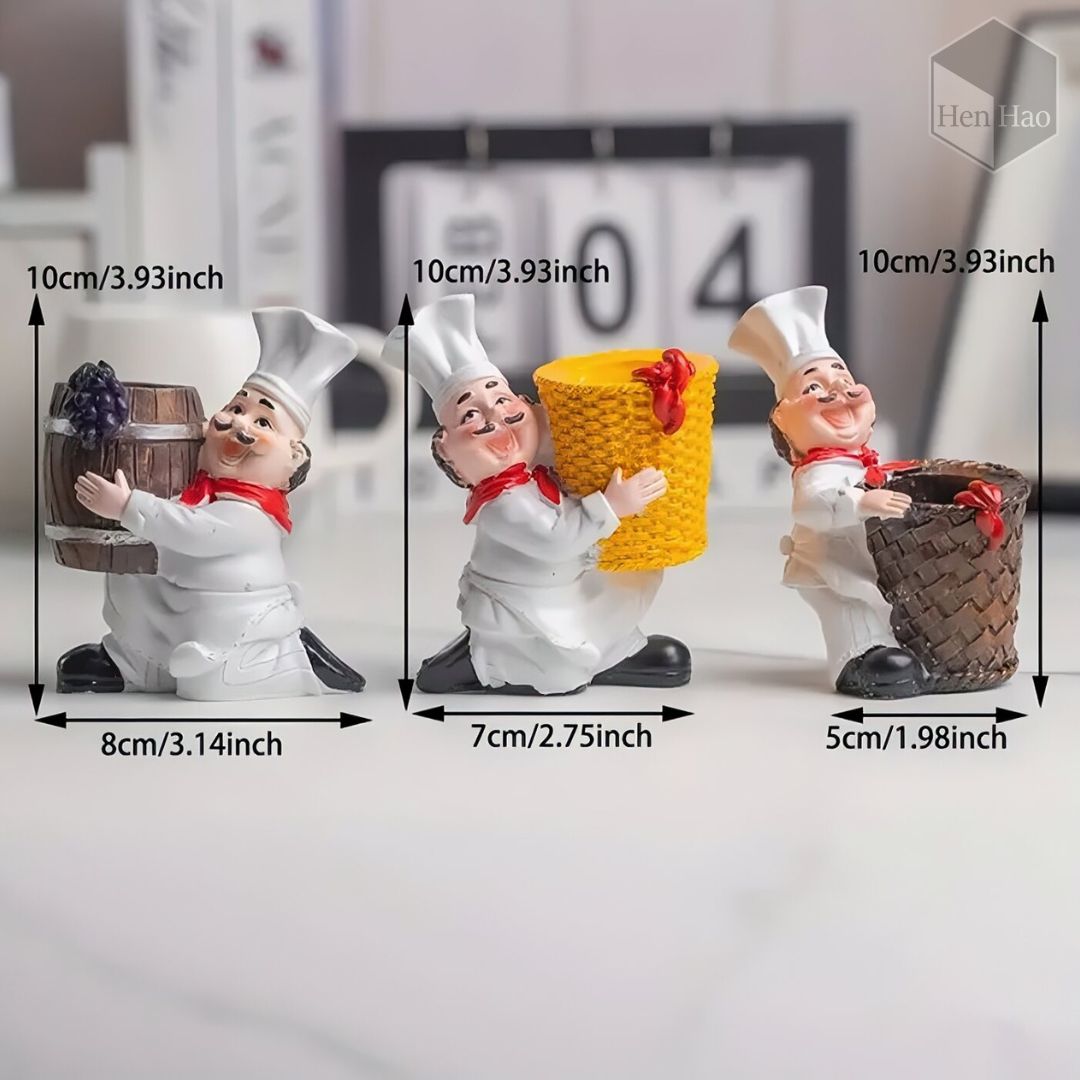 Set de 2 unidades decoración porta-palillos de chef