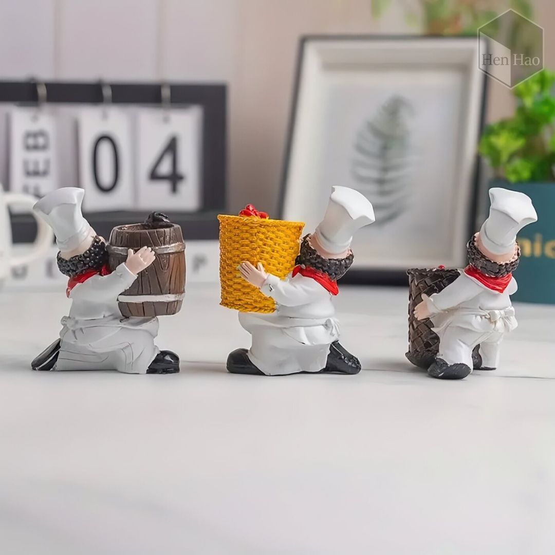 Set de 2 unidades decoración porta-palillos de chef