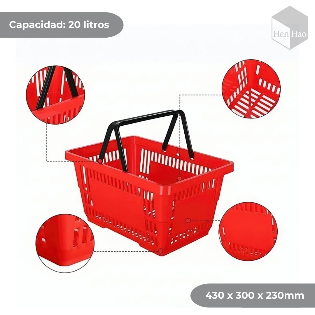 Cesta de Compras de Plástico 20L
