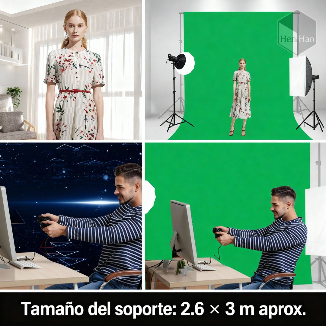 Set de soporte para fondos fotográficos con tela de fondo