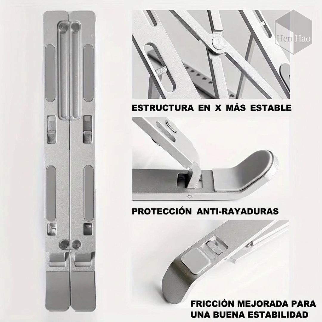Soporte plegable ajustable de aluminio para laptop