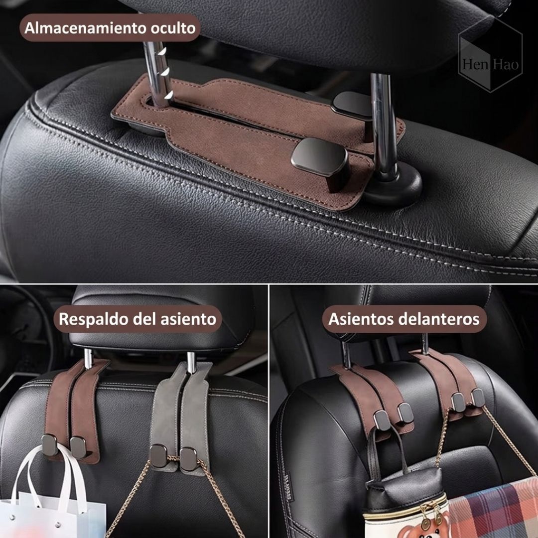 Colgador para respaldo de asiento que organiza bolsos
