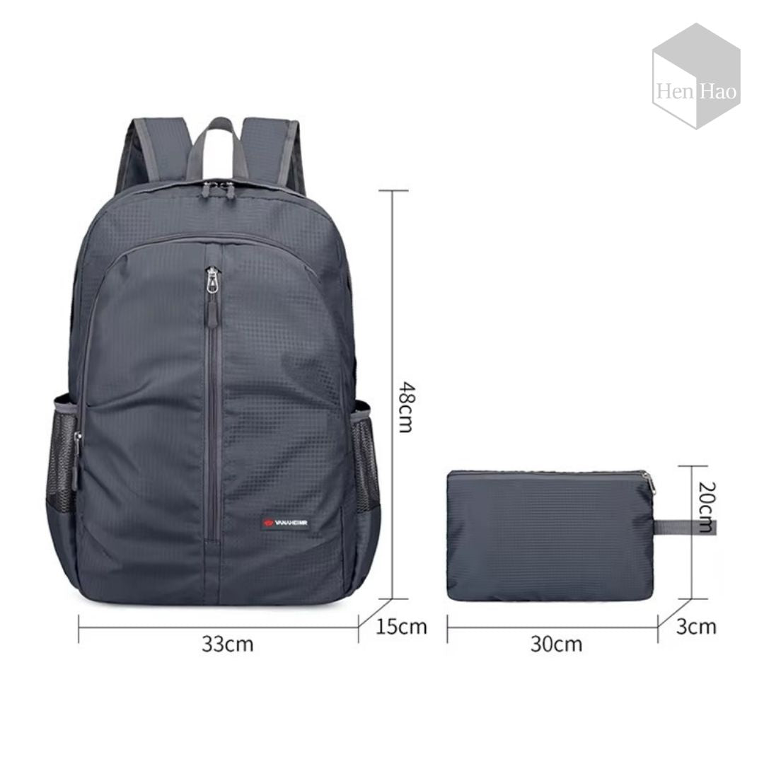 Mochila plegable de nailon impermeable tipo cartuchera