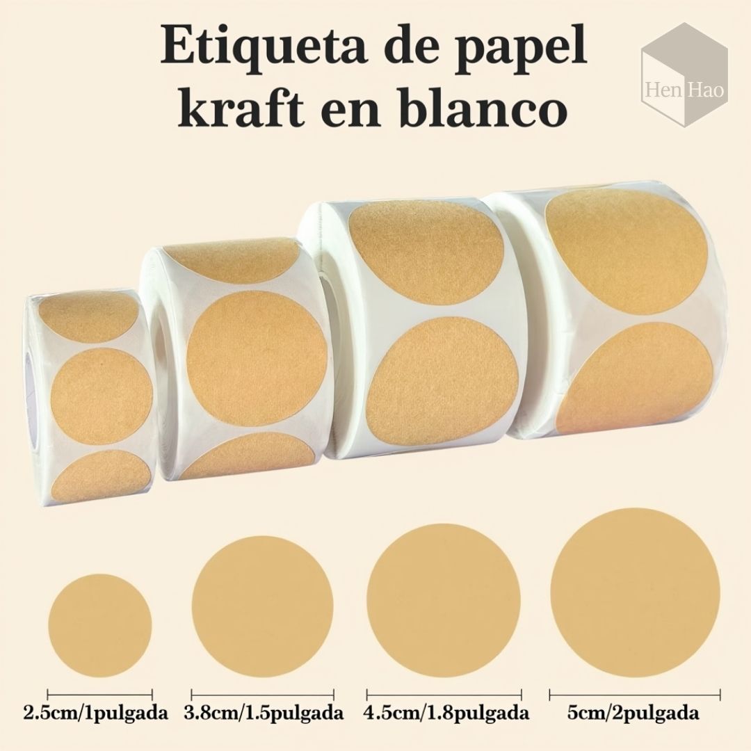 Adhesivo de sellado redondo kraft