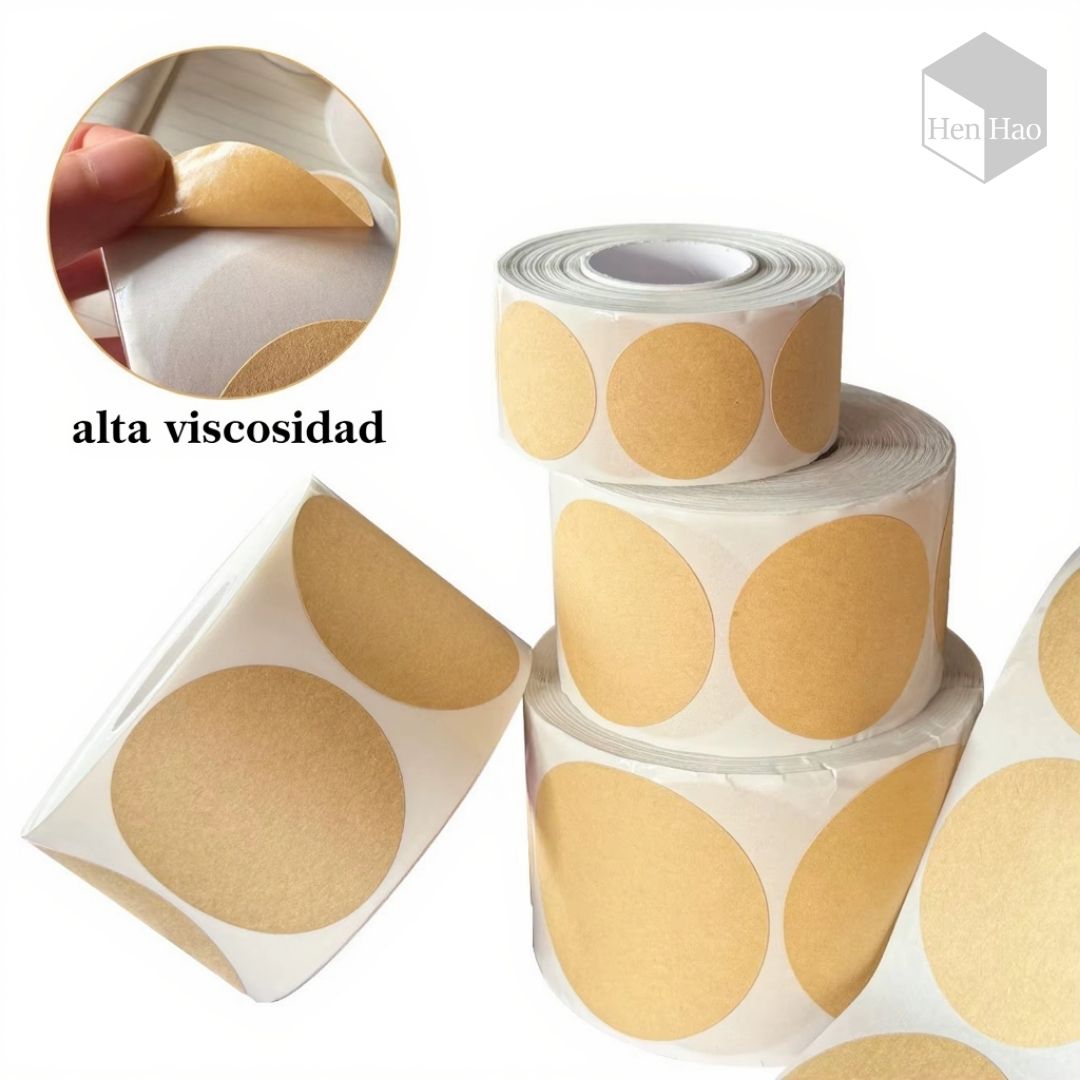 Adhesivo de sellado redondo kraft