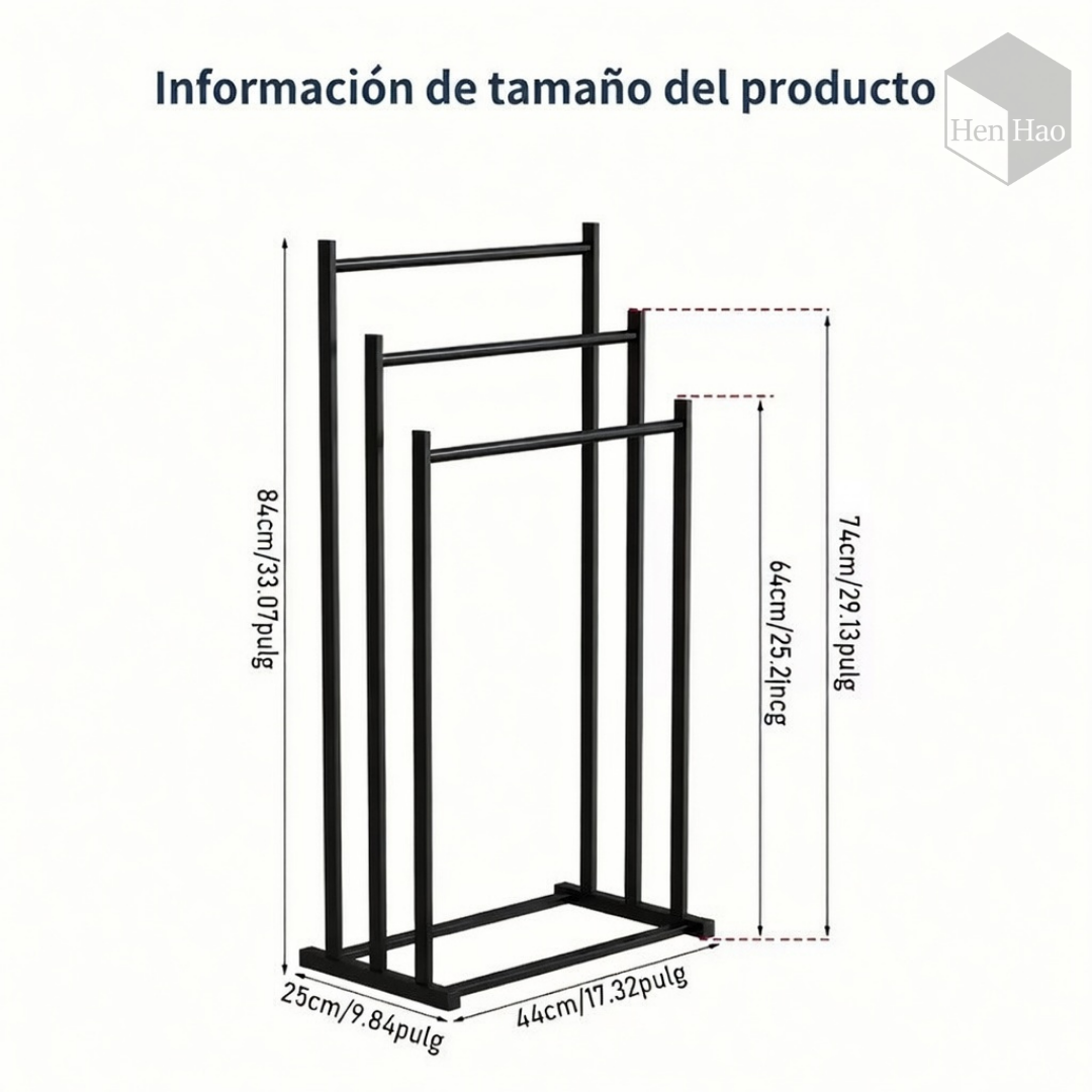Toallero de baño independiente de 3 niveles