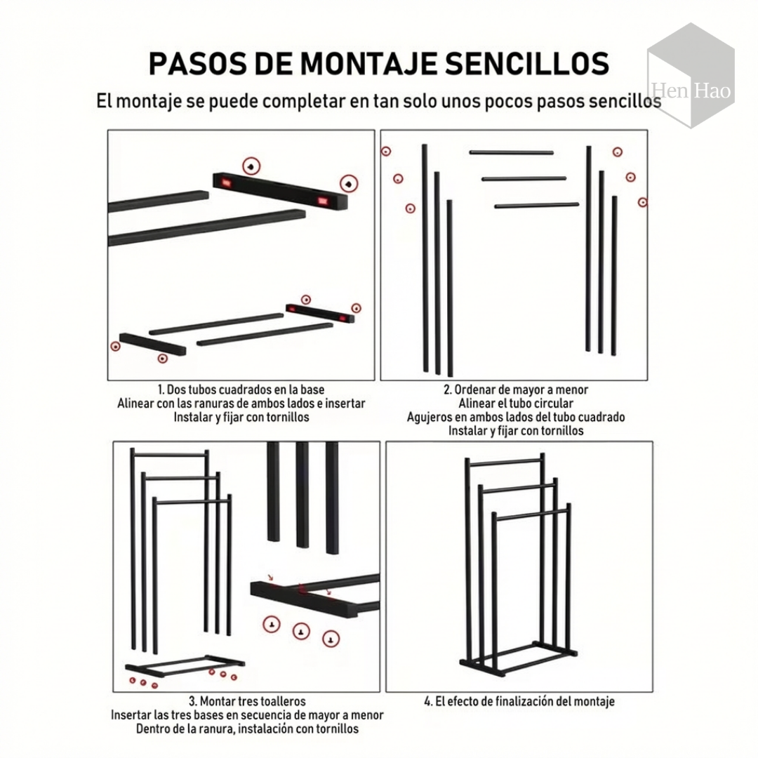 Toallero de baño independiente de 3 niveles