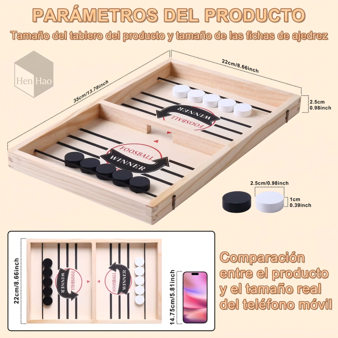 Juego de Catapulta Rápida de Madera - Sling Puck