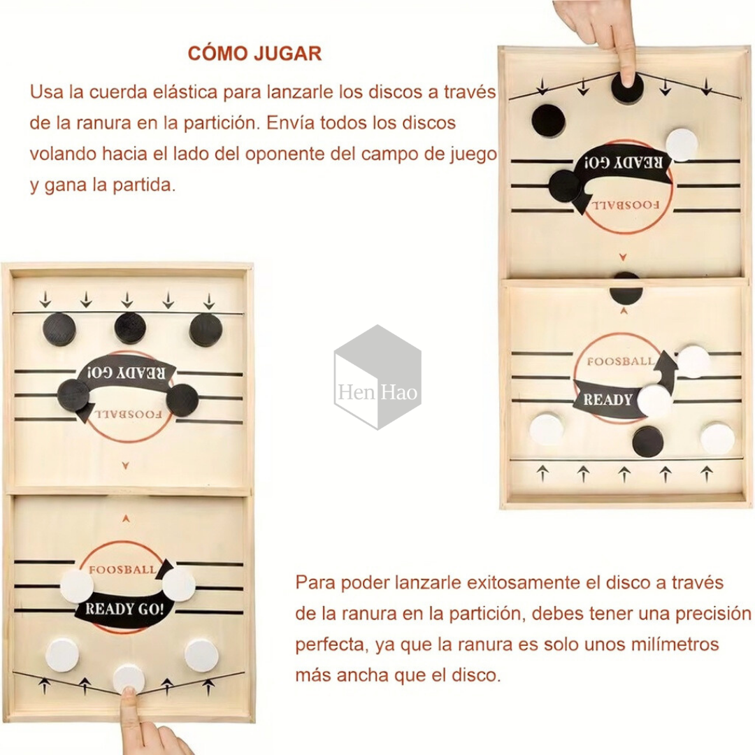 Juego de Catapulta Rápida de Madera - Sling Puck