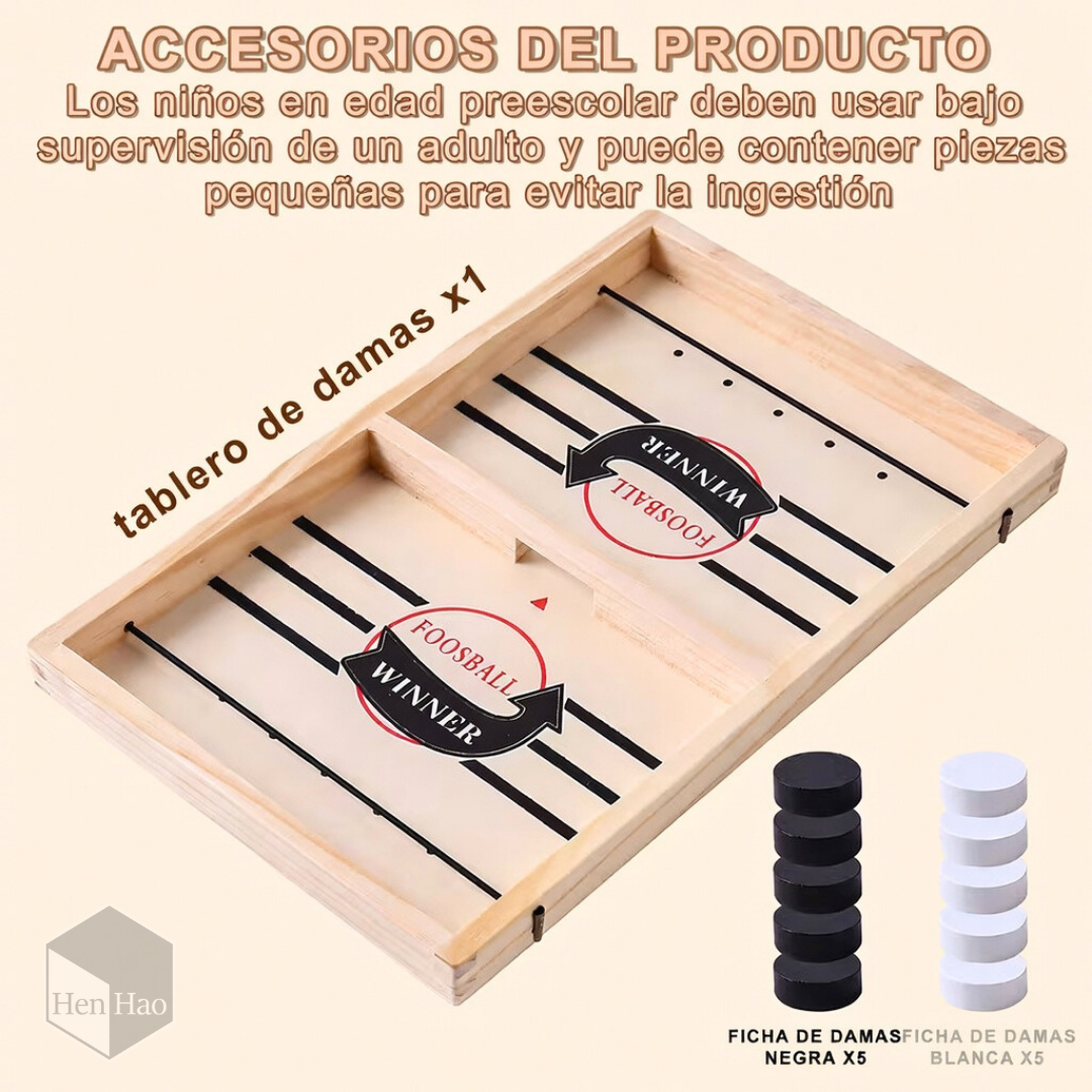Juego de Catapulta Rápida de Madera - Sling Puck