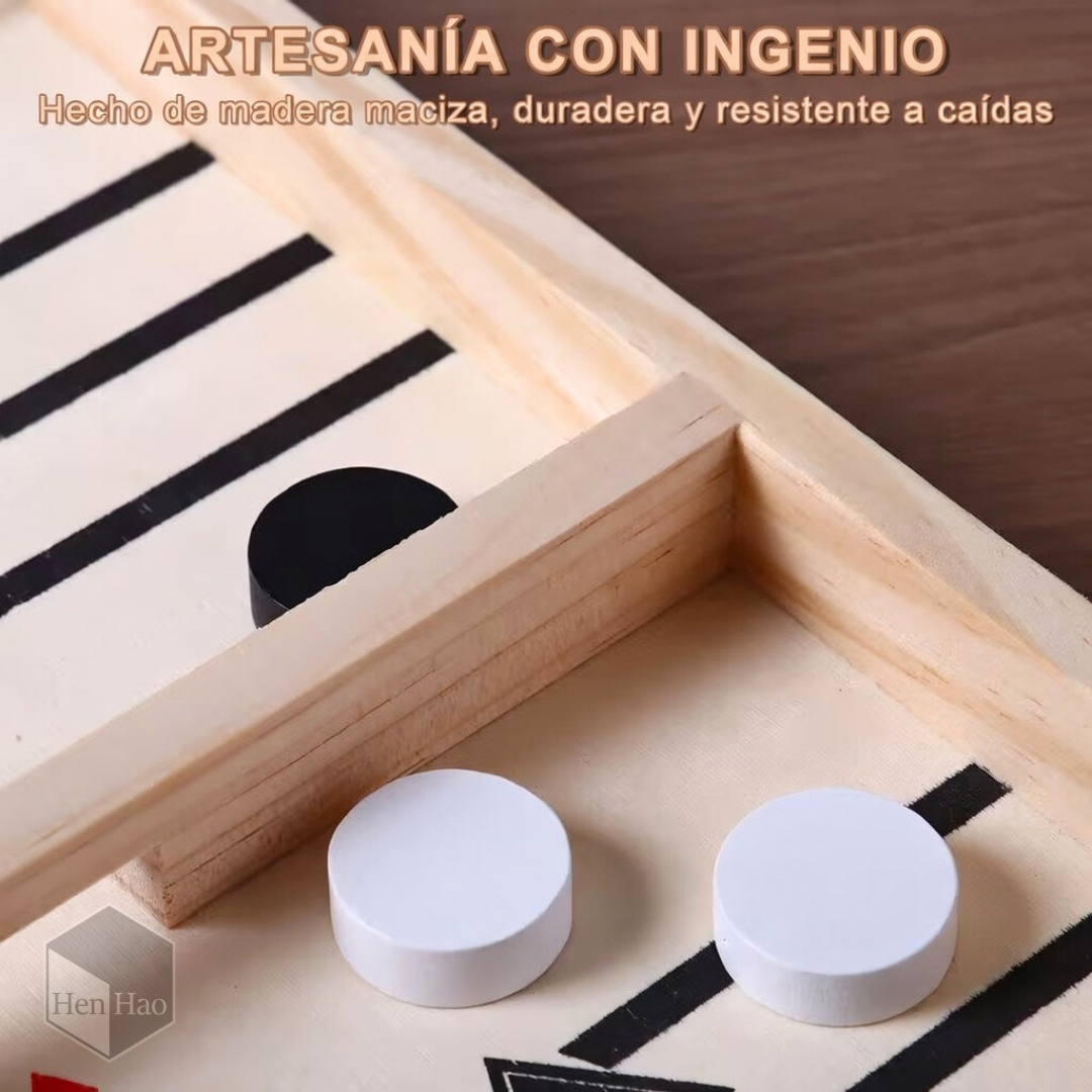 Juego de Catapulta Rápida de Madera - Sling Puck