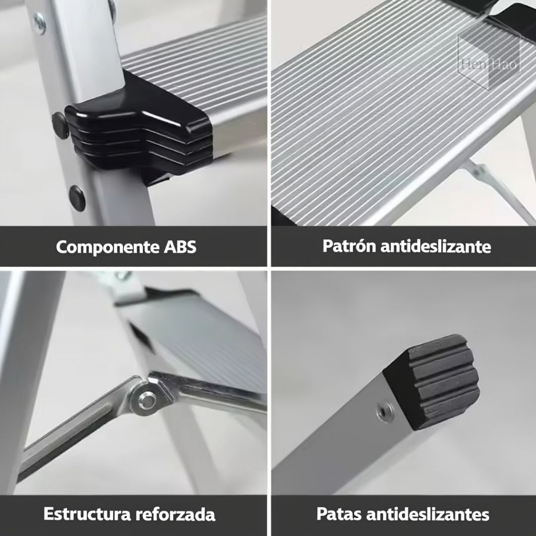 Taburete escalera plegable de aluminio 5 peldaños resistente