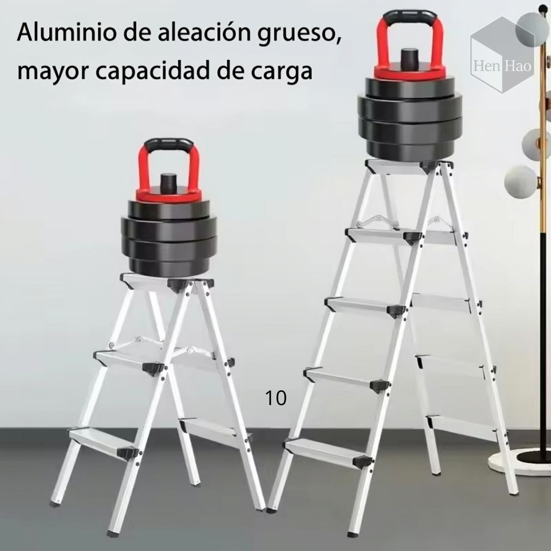 Taburete escalera plegable de aluminio 5 peldaños resistente