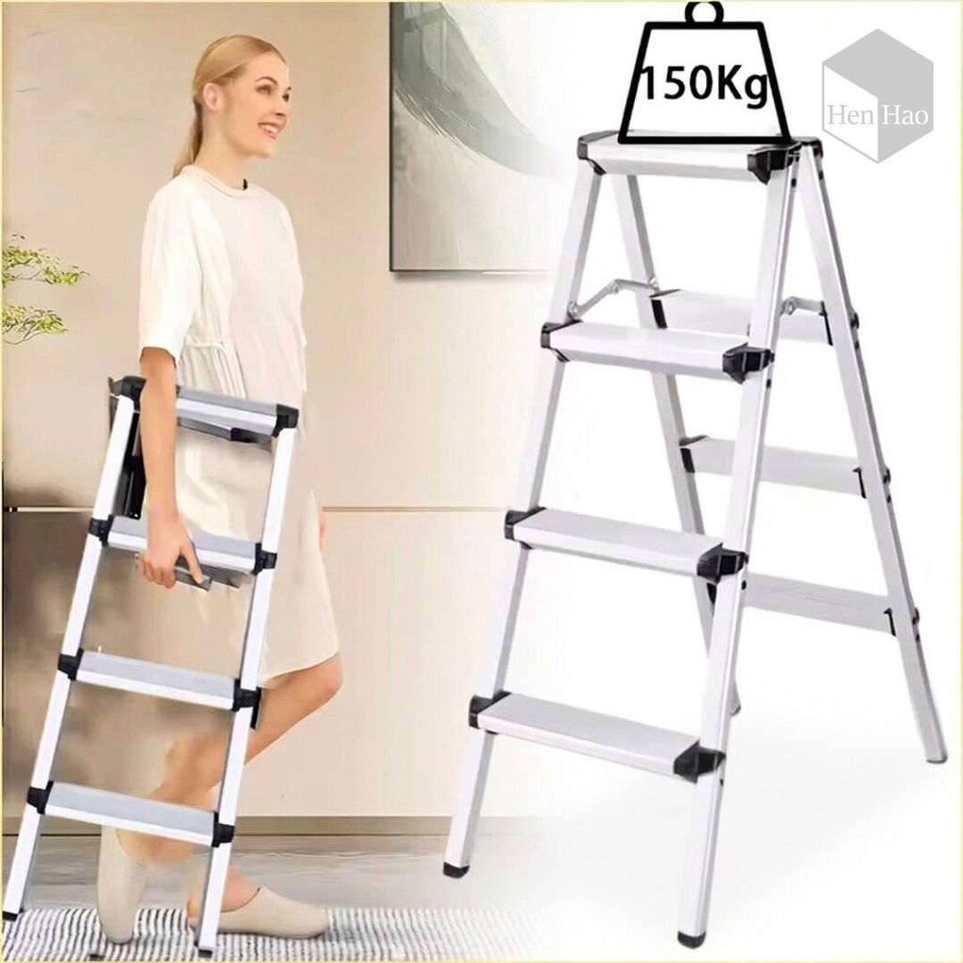 Taburete escalera plegable de aluminio 5 peldaños resistente