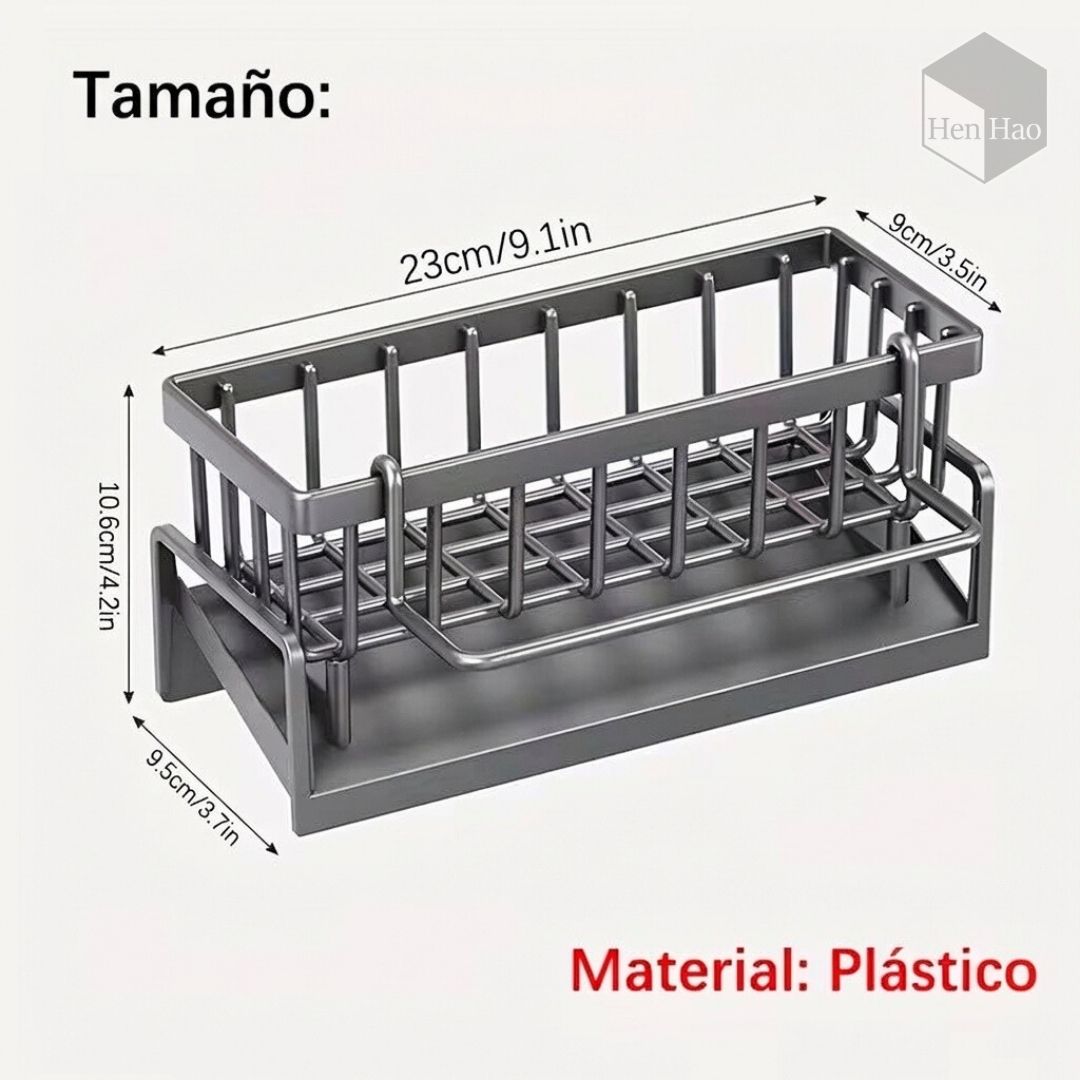 Soporte de esponja multifuncional con bandeja de drenaje