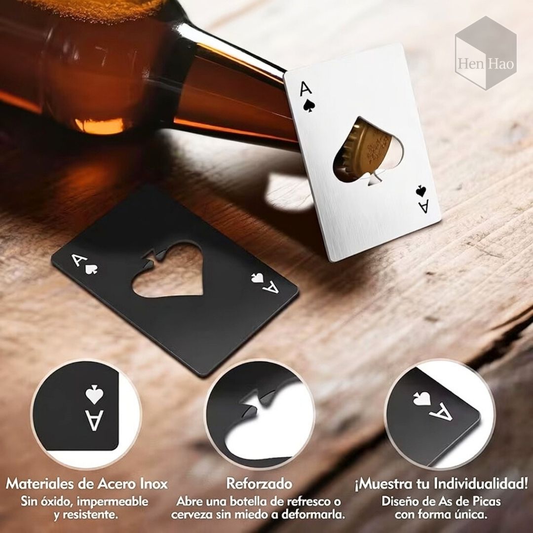Abridor de botellas diseño naipes