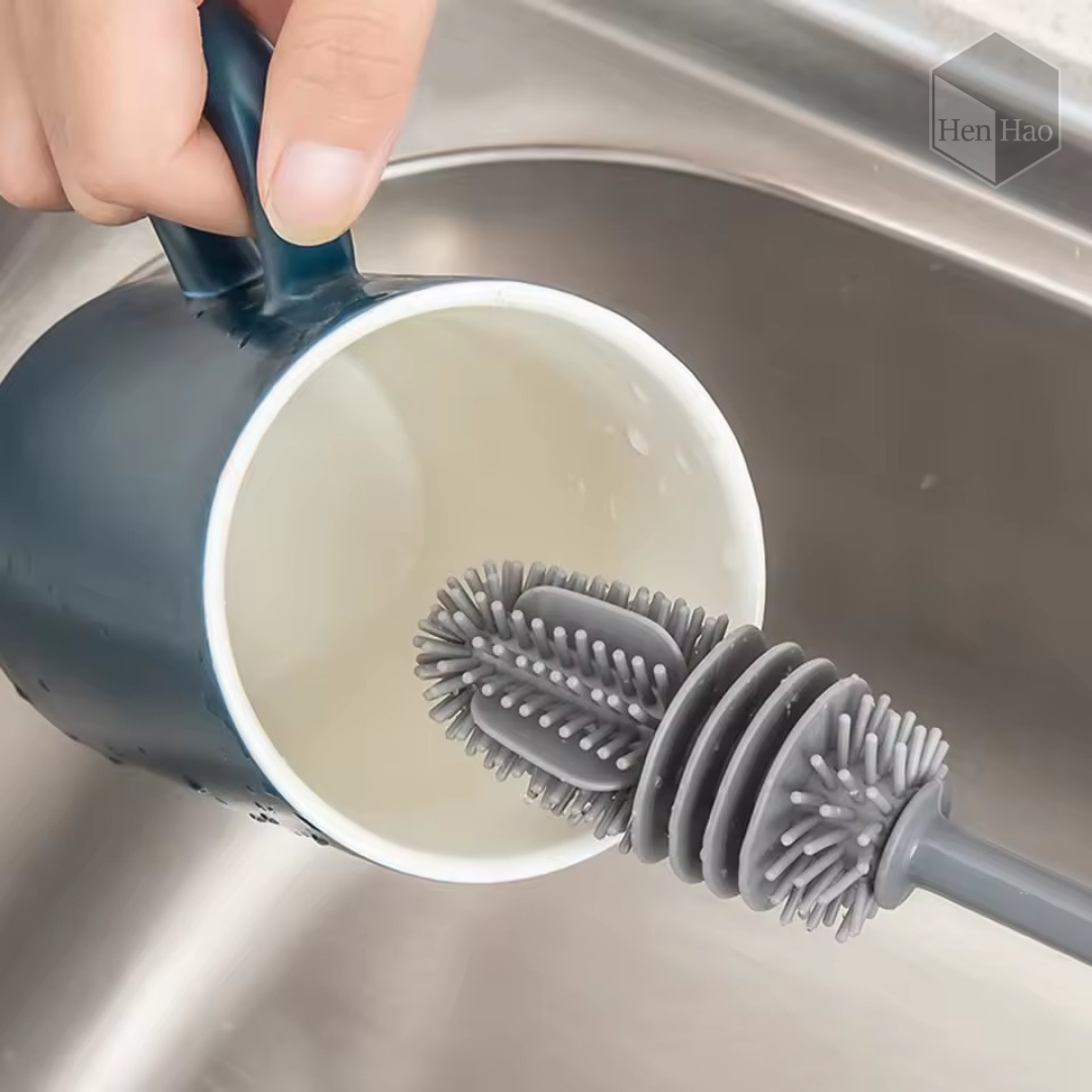 Cepillo de silicona para lavar tazas y botellas