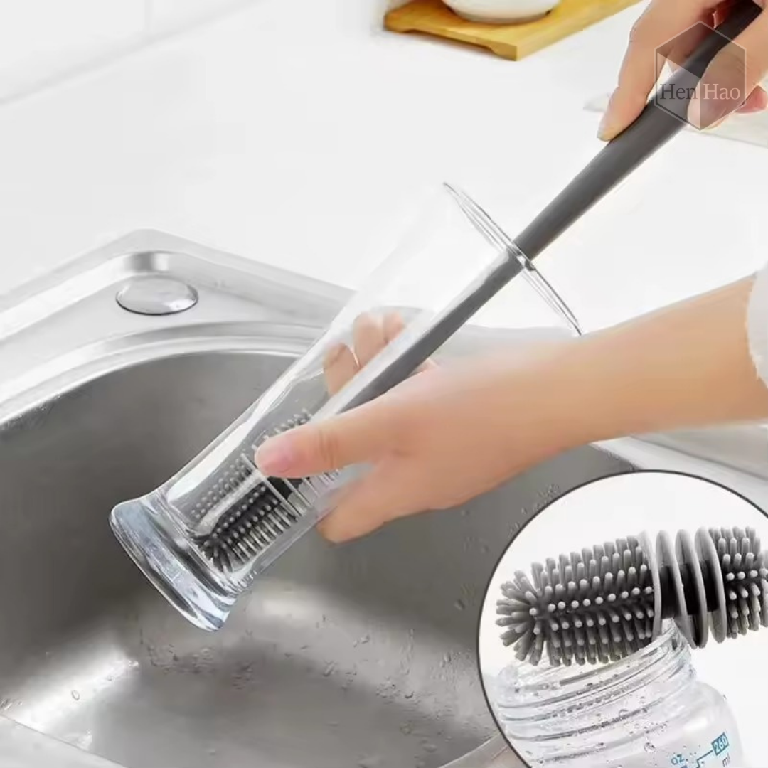 Cepillo de silicona para lavar tazas y botellas