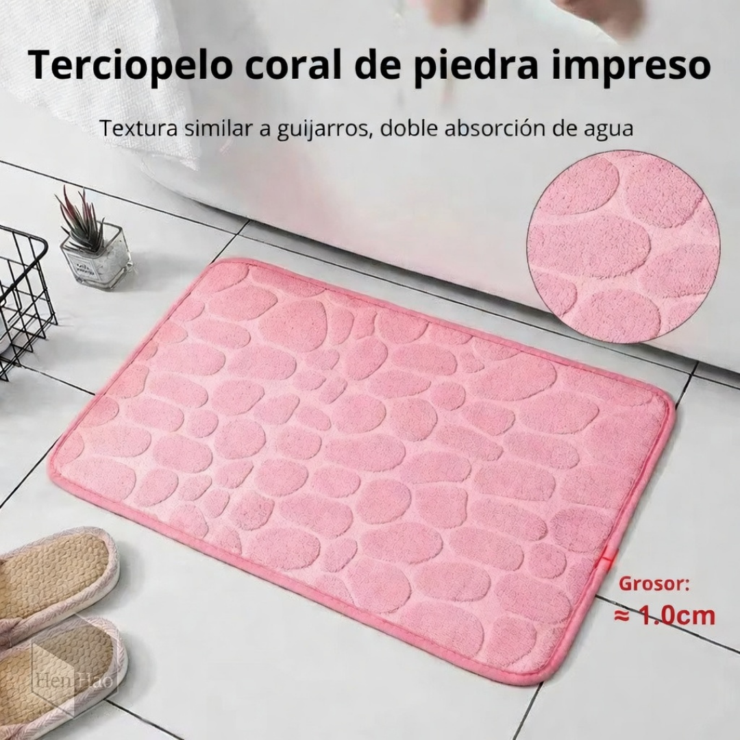 Alfombra de microfibra antideslizante 60 × 40 cm para baño