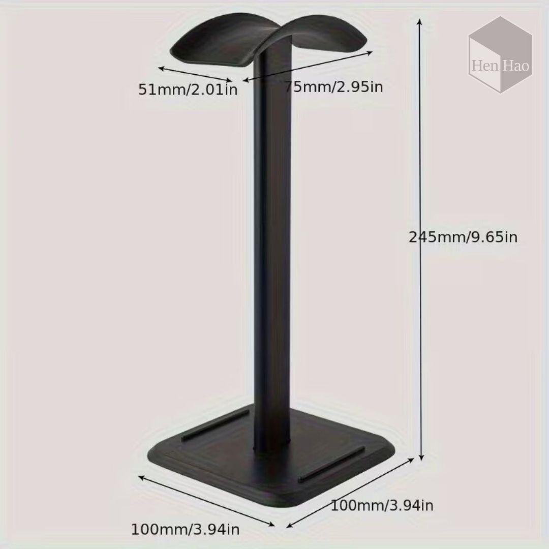 Soporte de auriculares de aluminio y ABS con base para celular