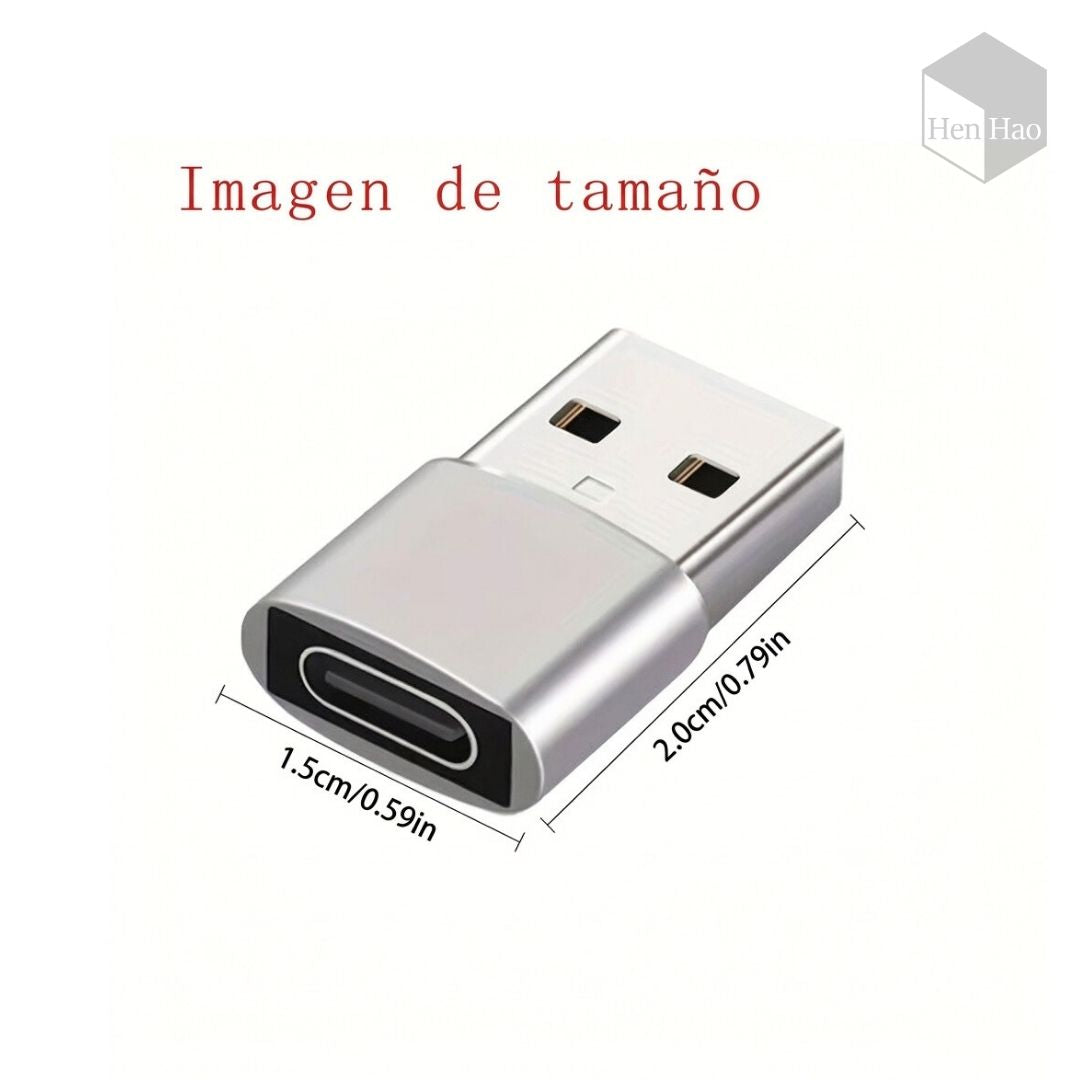Adaptador USB-A a USB-C metálico