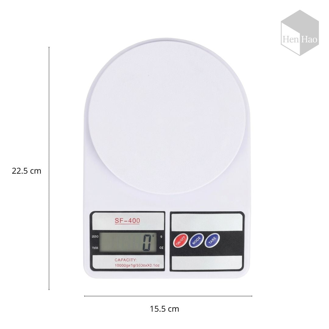 Balanza gramera digital de cocina hasta 10 kg con pantalla LCD