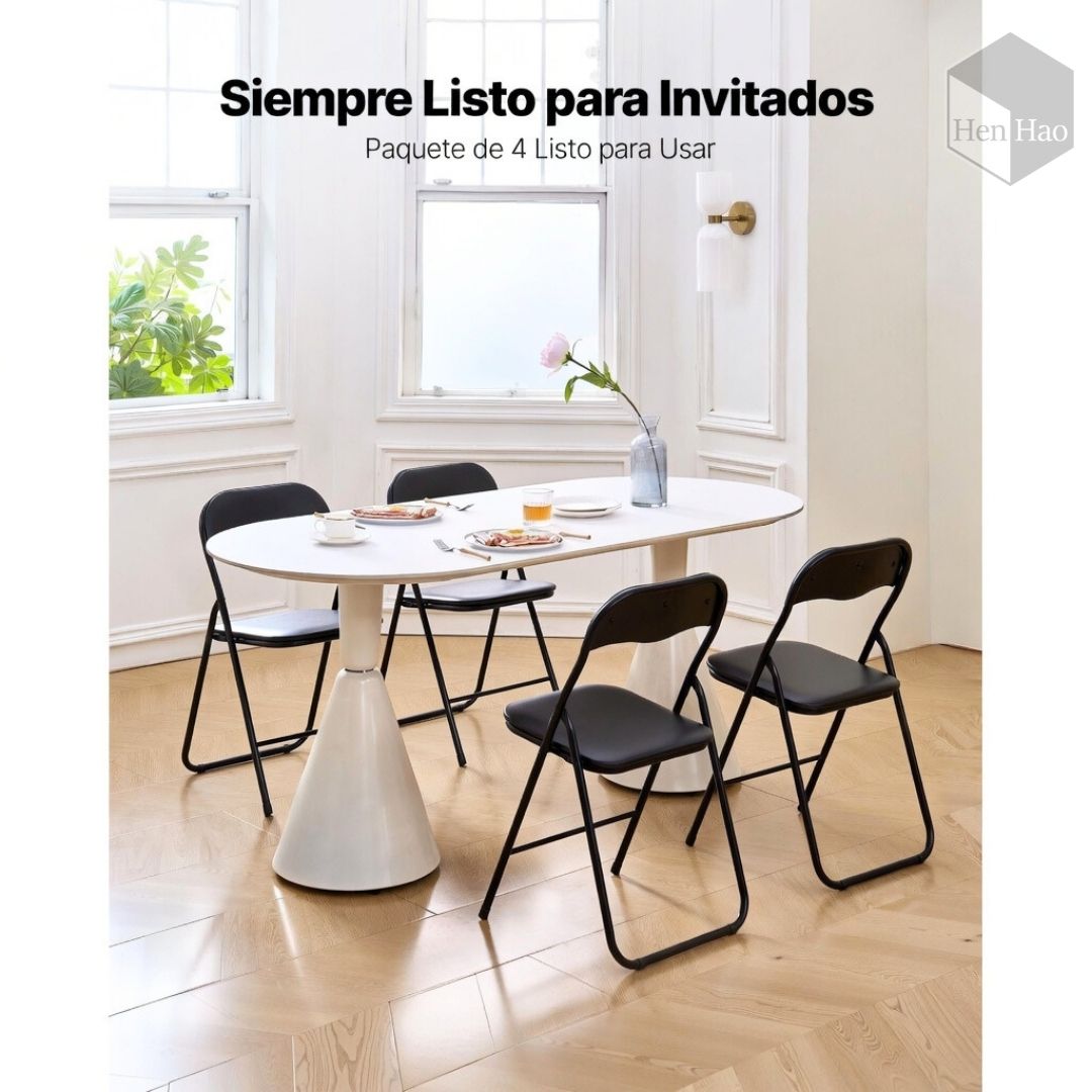 Silla plegable de PVC con estructura metálica reforzada