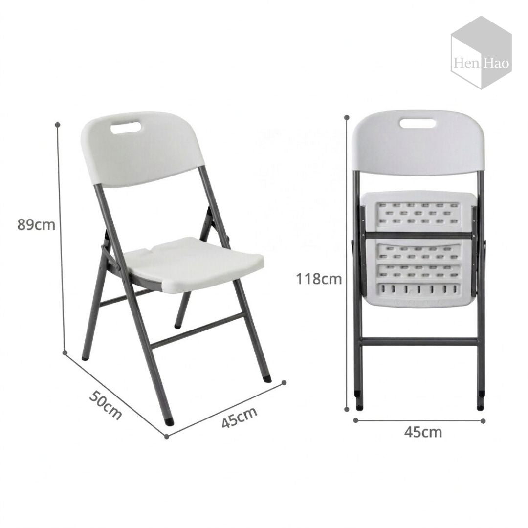 Silla plegable con estructura metálica reforzada