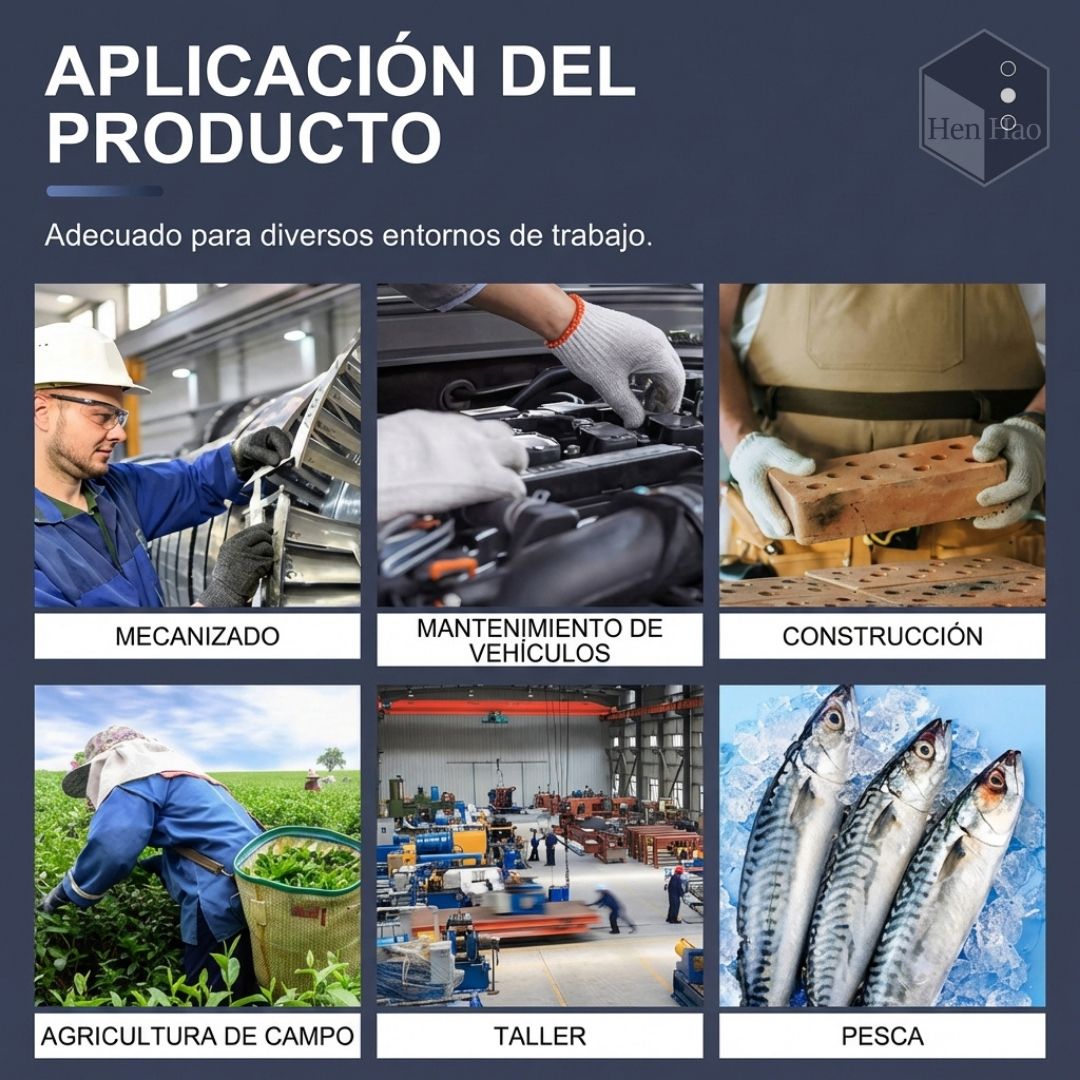 Set de 12 guantes de algodón industrial antideslizantes