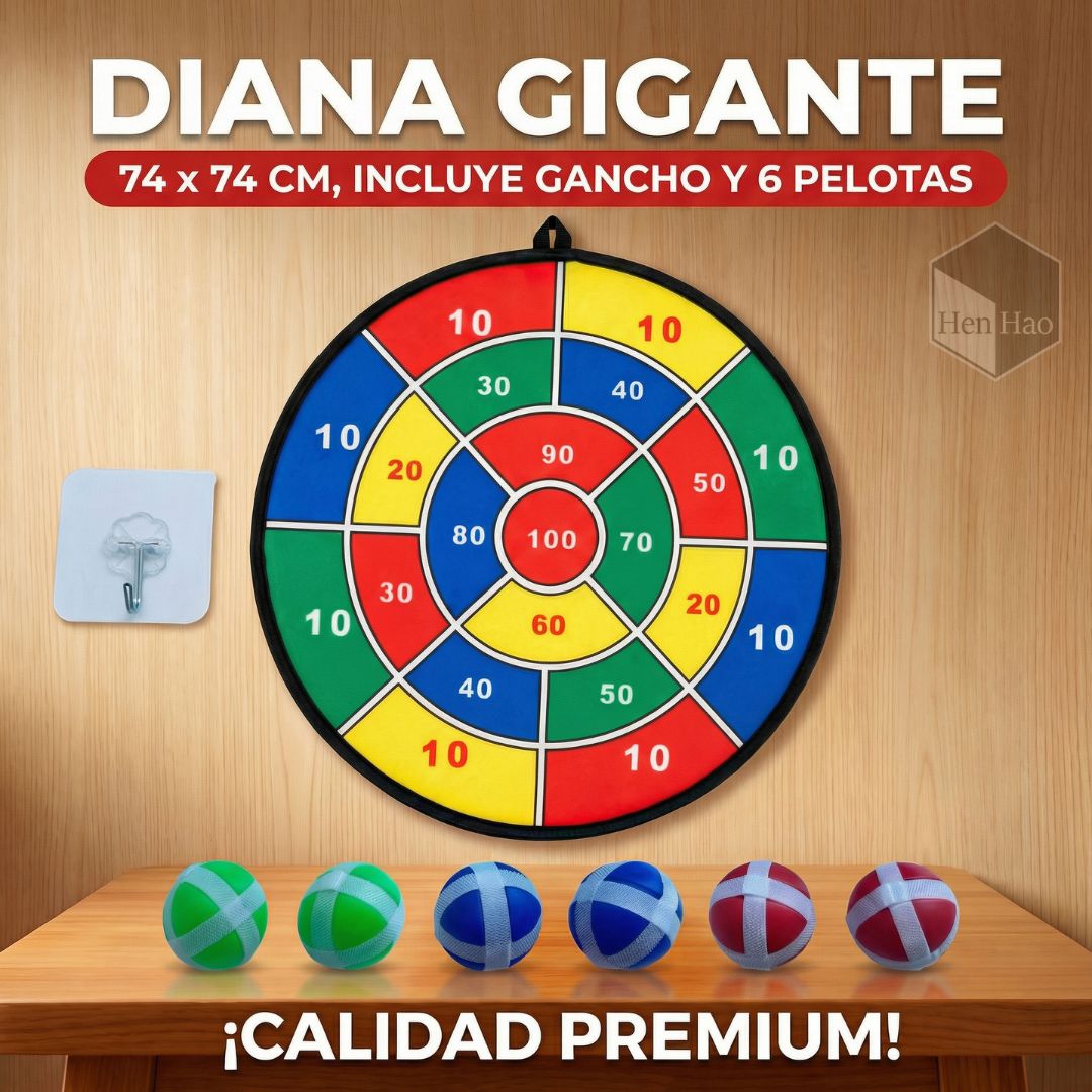 Diana gigante de puntería con velcro 74 × 74 cm