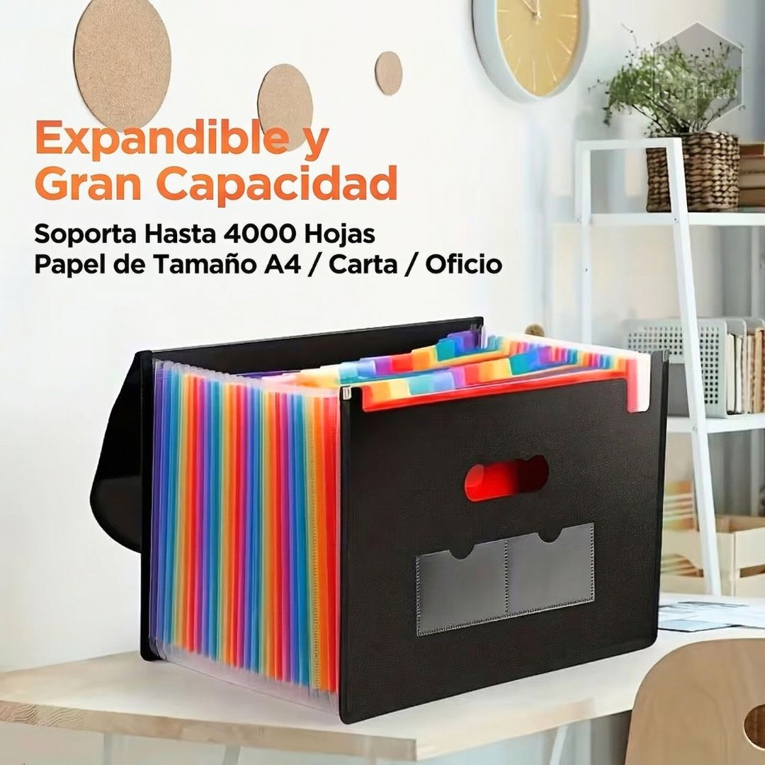 Archivador acordeón expandible de 25 compartimentos