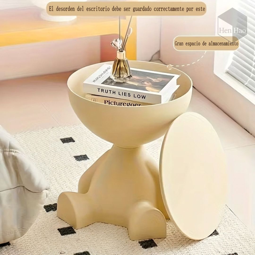 Mesa auxiliar moderna con tapa removible