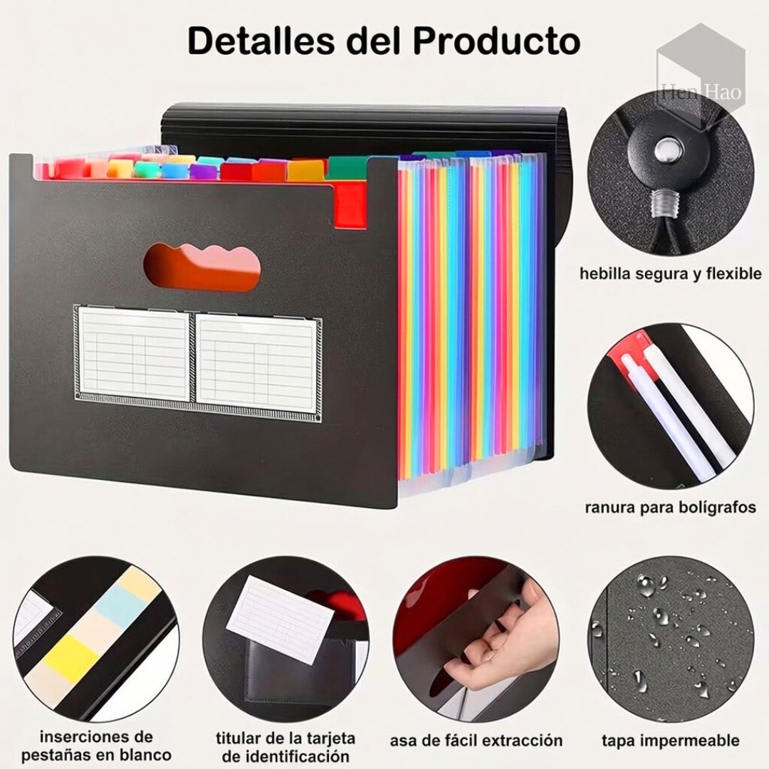 Archivador acordeón expandible de 25 compartimentos