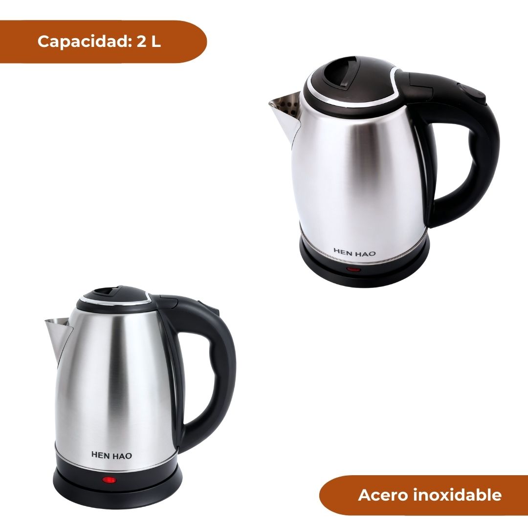Hervidor eléctrico 2 L de acero inoxidable