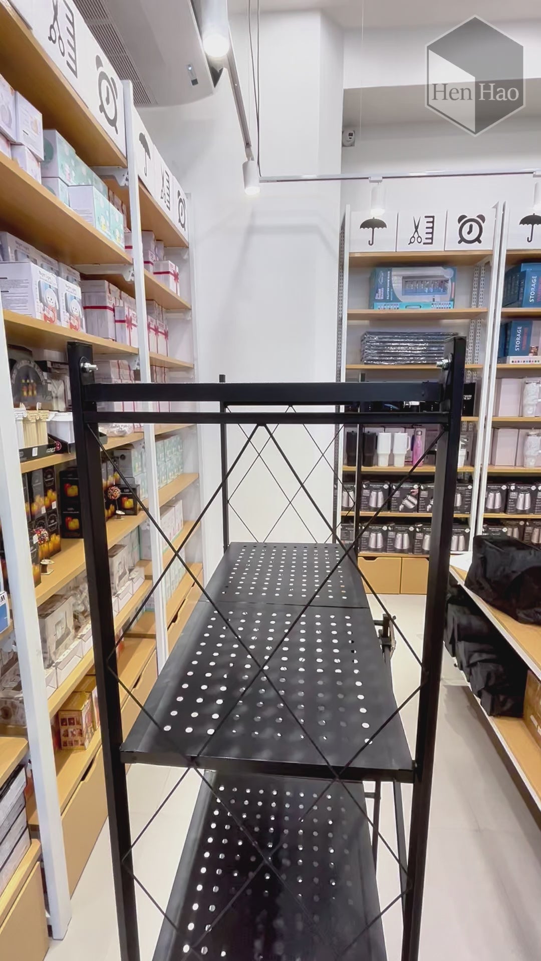 Estante metálico plegable de 5 niveles